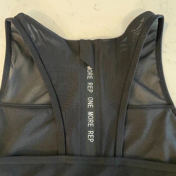 Zyia Active All Star Racer Back Nylon Spandex Spots Bra 'One More Rep' Black M - Picture 9 of 15